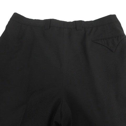 【中古】ヴェルサーチ V2 by VERSACE パンツ スラックス タック 裾ダブル ウール ブラック 黒 54 大きいサイズ メンズ_5