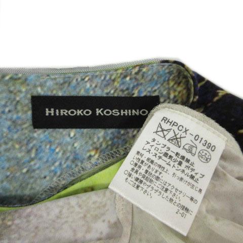 【中古】HIROKO KOSHINO アートプリントチュニック RHPCX-01390 日本製 ストレッチ 転写プリント マルチカラー 38_8