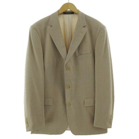 【中古】ヒューゴボス HUGO BOSS ジャケット Super140上質ウール テーラードカラー シングル 3B ベージュ 42 メンズ