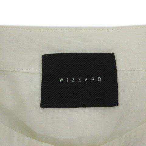【中古】ウィザード Wizzard シルクコットンノーカラーシャツ 胸ポケ 長袖 日本製 アイボリー 2 メンズ_6