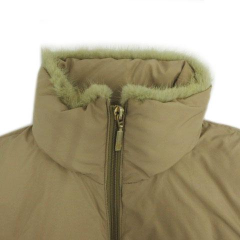 【中古】モンクレール MONCLER ダウンジャケット スタンドカラー ミンクファー ジップアップ ダウン100％ ベージュ 1_1