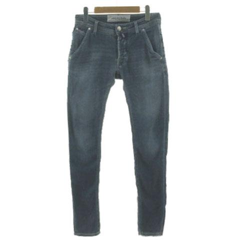 【中古】ヤコブコーエン JACOB COHEN スキニースウェットデニム STYLE613 ユーズド加工 ストレッチ ブルー 28
