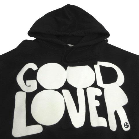 【中古】ヴァレンティノ VALENTINO GOOD LOVER パーカー スウェット プルオーバー イタリア製 ブラック 黒 XL_1