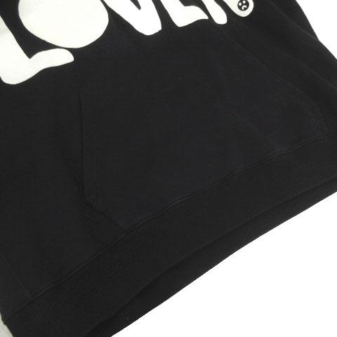 【中古】ヴァレンティノ VALENTINO GOOD LOVER パーカー スウェット プルオーバー イタリア製 ブラック 黒 XL_4