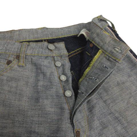 【中古】エヴィス EVISU 希少 レア 0454 ジーンズ インサイドアウト 裏返しデザイン セルビッチ インディゴ 30_3