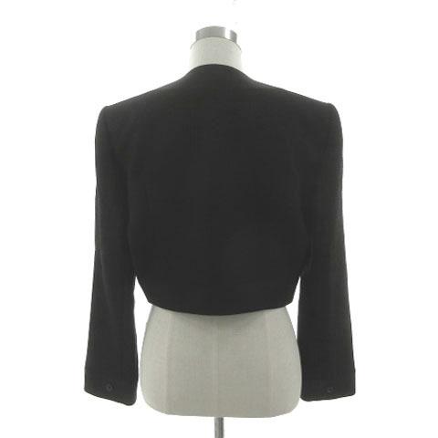 【中古】GIVENCHY ブラックフォーマル ワンピーススーツ 格子柄クロップドノーカラージャケット ワンピース 12_4