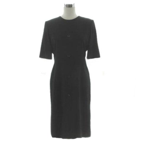 【中古】GIVENCHY ブラックフォーマル ワンピーススーツ 格子柄クロップドノーカラージャケット ワンピース 12_5