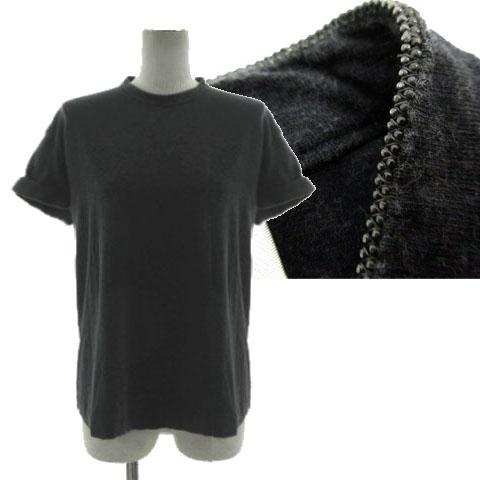 【中古】ブルネロクチネリ BRUNELLO CUCINELLI モニーレ装飾ネック Tシャツ カットソー 袖ダブル イタリア製 グレー M
