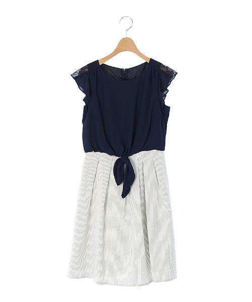 中古 アプワイザーリッシェ Apuweiser Riche ワンピース 膝丈 切替 ストライプ レース ノースリーブ 1 紺 Ha レディースの通販はau Pay マーケット ブランド古着のベクトル