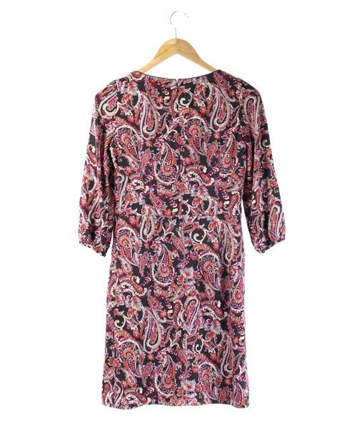 中古 アナイ Anayi ワンピース 膝丈 七分袖 ペイズリー柄 フェイクスエード 茶 ボルドー 36 Dk54 レディースの通販はau Pay マーケット ブランド古着のベクトル
