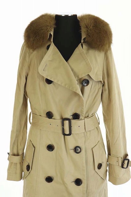 中古 ジャスグリッティー Jusglitty コート トレンチ ダブル ロング フォックスファー 1 ベージュ レディースの通販はau Pay マーケット ブランド古着のベクトル