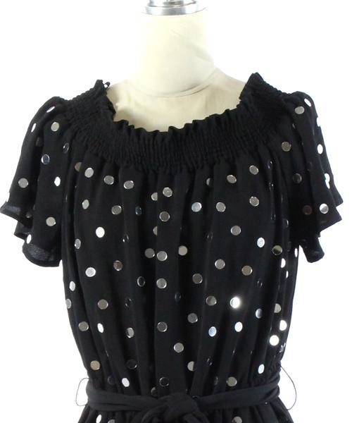 中古 マイケルマイケルコース Michael Michael Kors ワンピース フレア ロング ドット 半袖 黒 S レディースの通販はau Pay マーケット ブランド古着のベクトル