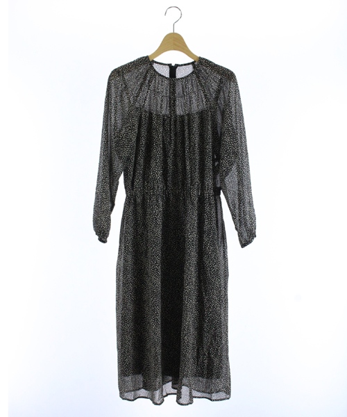 中古 23区 オンワード樫山 19aw ワンピース ひざ丈 長袖 総柄 ペチコート 34 黒 ブラック アイボリーの通販はau Pay マーケット ブランド古着のベクトル