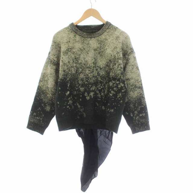 【中古】未使用品 Maison Margiela ディスチャージ ブリーチセーター ニット 長袖 クルーネック L 緑 S30HB0269