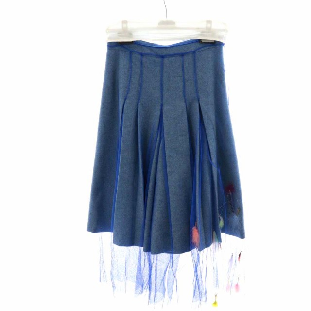 【中古】未使用品 メゾンマルジェラ Maison Margiela 22SS 白タグ キュロット ワイドパンツ チュール シアー 38 S 青の通販は