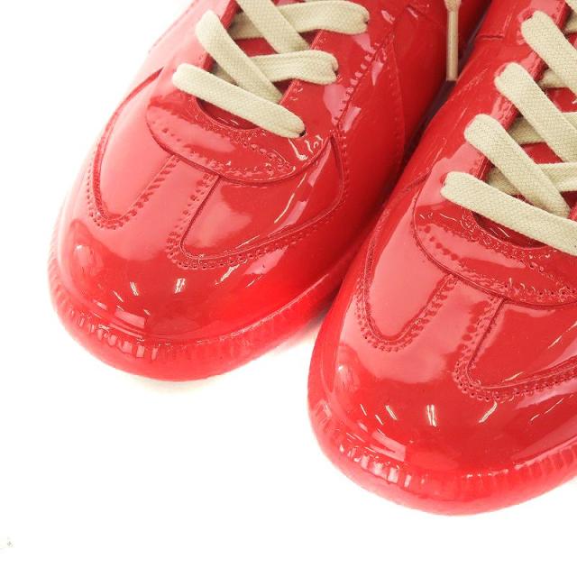 【中古】未使用品 メゾンマルジェラ 22 Maison Margiela 22 ジャーマントレーナー パテント スニーカー 39 24.0cm 赤