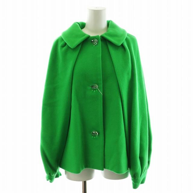 【中古】未使用品 コエル COEL 2WAYケープ風コート ショート丈 ウール 38 M 緑 グリーン 182301053の通販は 12,000円