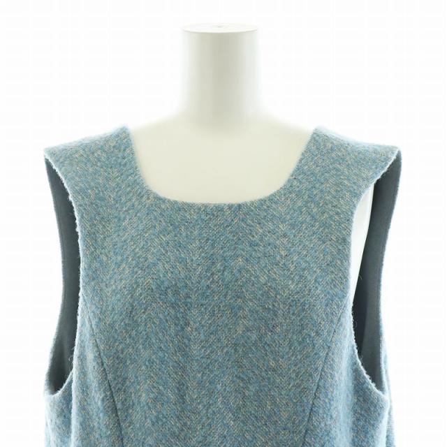 中古】未使用品 コエル COEL ヘリンボーンミニワンピース ノースリーブ  