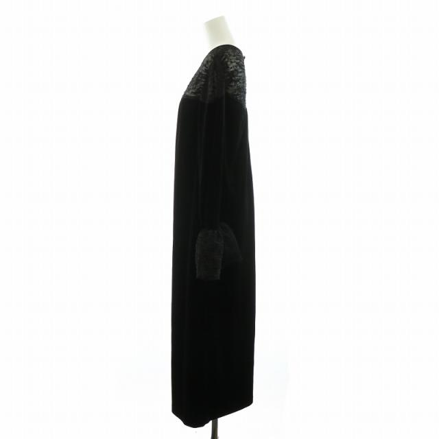 中古】未使用品 コエル COEL シアー切替ベロアワンピース 長袖