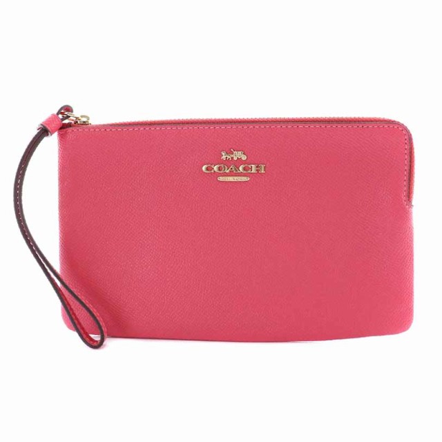 Coach corner best sale zip wristlet pink