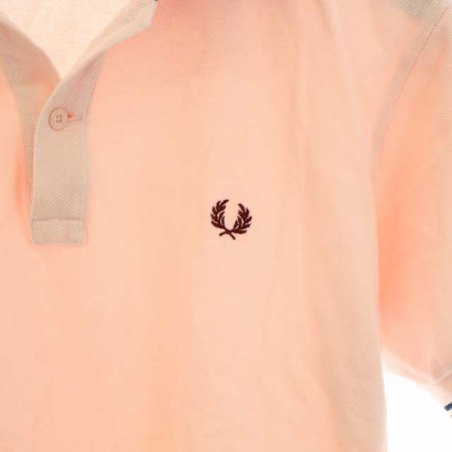 中古】フレッドペリー FRED PERRY ポロシャツ 半袖 ロゴ刺繍 M ピンク 