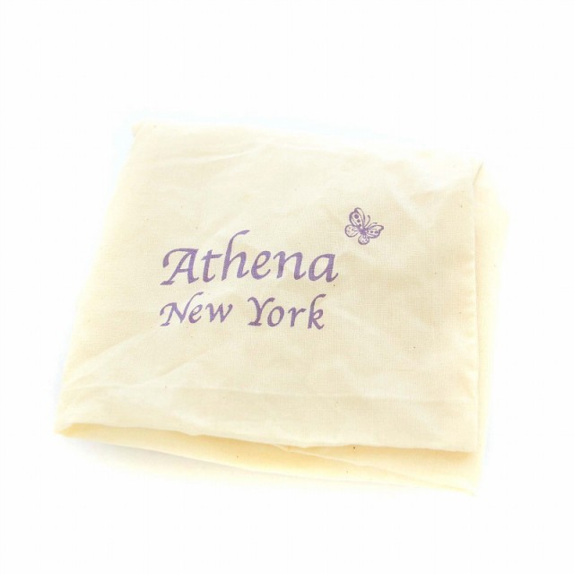 【中古】アシーナ ニューヨーク Athena New York テンセルハット 麦わら帽子 リボン 袋付き ベージュ レディース