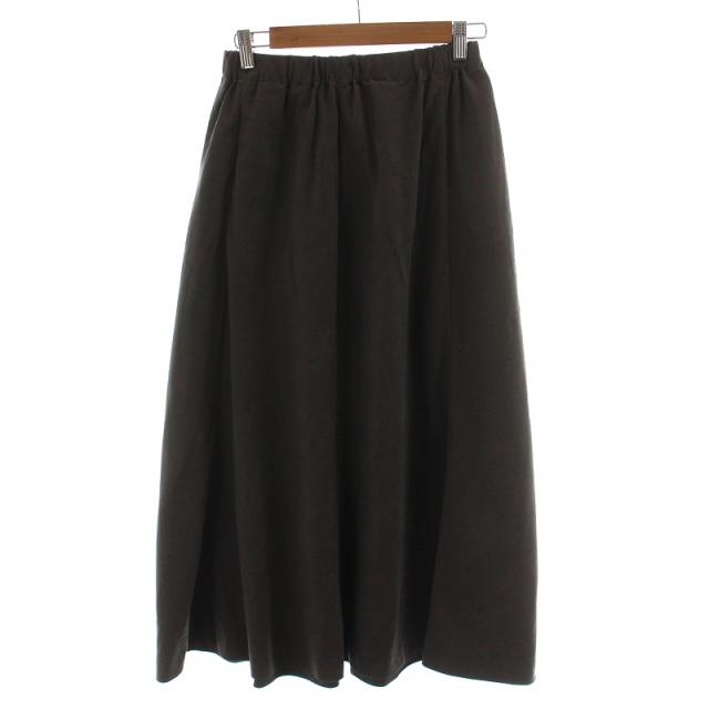 【中古】アーバンリサーチ ドアーズ URBAN RESEARCH DOORS 20AW スウェードスムースフレアスカート ロング丈 ONE F 茶