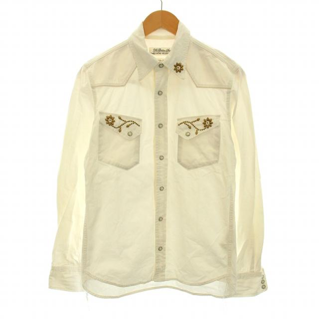 【中古】レミレリーフ REMI RELIEF The Golden State ウエスタンシャツ カジュアル 長袖 スタッズ S 白 ホワイトの通販は 5,700円