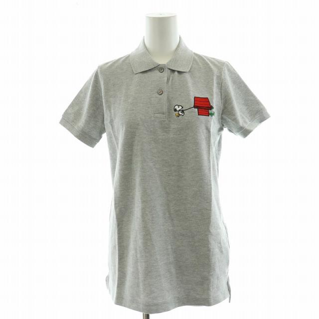 【中古】ラコステ LACOSTE ピーナッツ スヌーピー ポロシャツ 半袖 ワッペン 刺繍 36 M グレー PF684E /NQ ■の通販は 4,600円