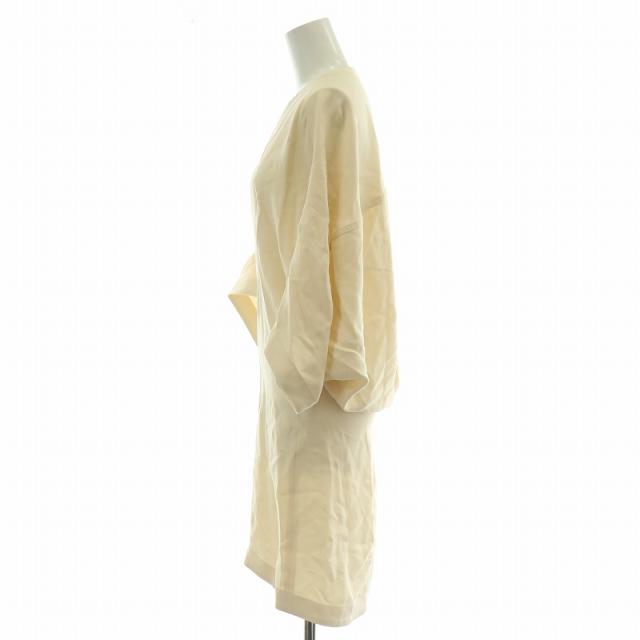 【中古】ステラマッカートニー STELLA McCARTNEY ワンピース ひざ丈 半袖 ストレッチ 無地 36 ベージュ_1