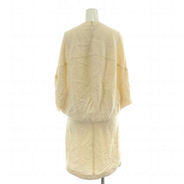 【中古】ステラマッカートニー STELLA McCARTNEY ワンピース ひざ丈 半袖 ストレッチ 無地 36 ベージュ_2