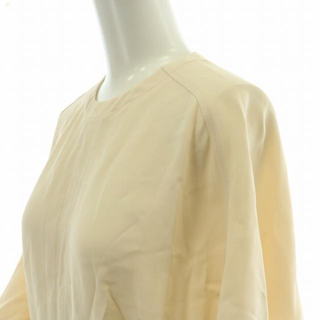 【中古】ステラマッカートニー STELLA McCARTNEY ワンピース ひざ丈 半袖 ストレッチ 無地 36 ベージュ_4