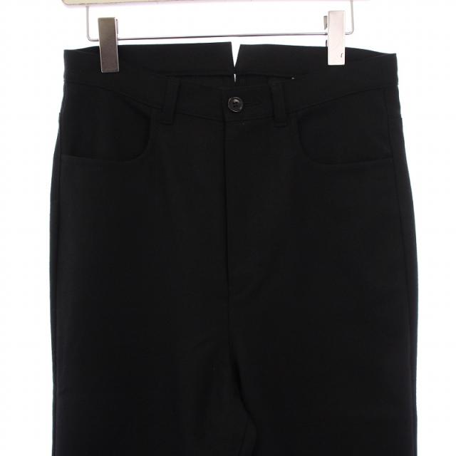 【中古】未使用品 トーガ TOGA ウールパンツ タック テーパード 花柄 フロッキー ハイウエスト 34 ブラック グレー 中古】未使用品 トーガ TOGA ウールパンツ タック テーパード 花柄