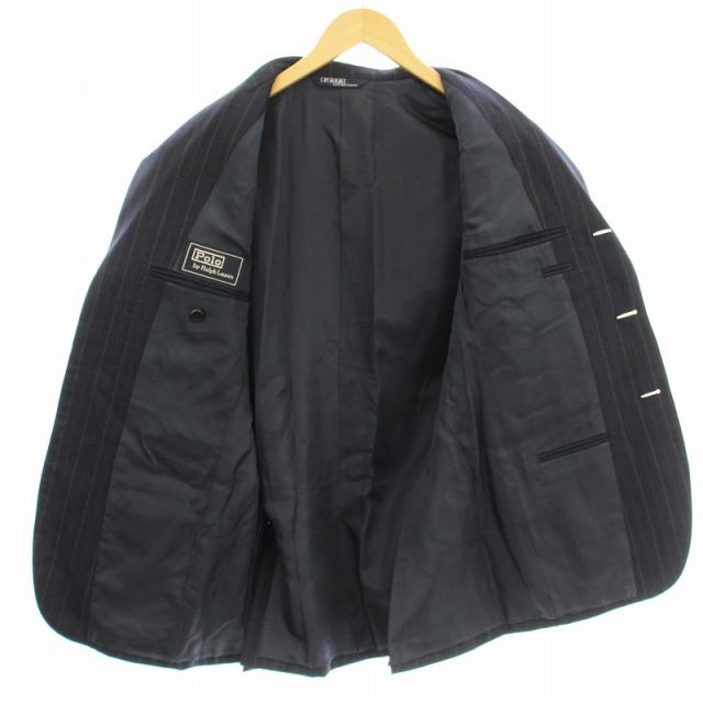 【中古】ラルフローレン Polo by Ralph Lauren スーツ セットアップ ストライプ ジャケット パンツ A4 ネイビー_3