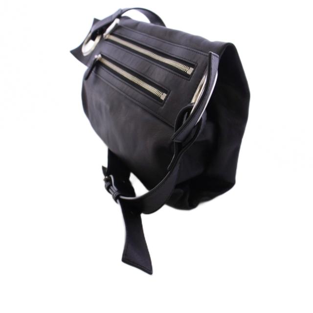 kawa-kawa カワカワ がま口 ショルダーバッグ黒レザー