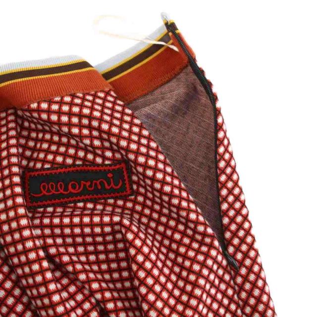 【中古】マルニ MARNI 23SS フレア ニットスカート ひざ丈 チェック 36 赤 黒 GOJE0513LX UTV946 レディース_4