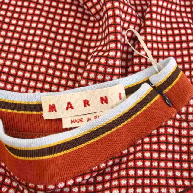 【中古】マルニ MARNI 23SS フレア ニットスカート ひざ丈 チェック 36 赤 黒 GOJE0513LX UTV946 レディース_5