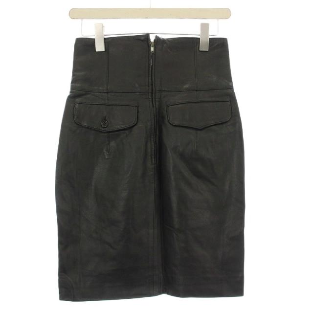 【中古】イッセイミヤケ ISSEY MIYAKE 筆タグ 80’s レザースカート JQ54318 羊革 ラムレザー ひざ丈 スカート M 黒 中古】イッセイミヤケ ISSEY MIYAKE 筆タグ 80's レザースカート