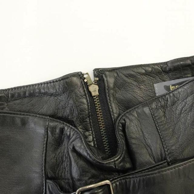 中古】イッセイミヤケ ISSEY MIYAKE 筆タグ 80's レザースカート