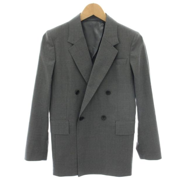 【中古】ジョンスメドレー テーラードジャケット ダブル アウター ウール 1 グレー A2741FJ 308 ■MU レディース