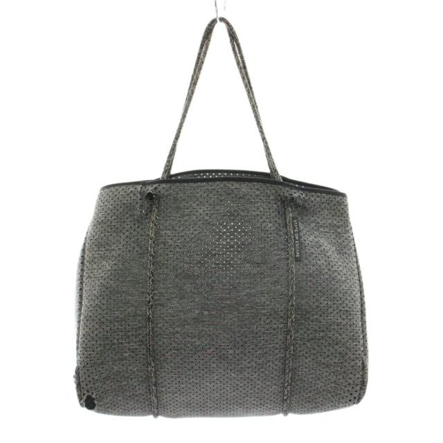 【中古】ステイトオブエスケープ トートバッグ ポーチ付き ネオプレーン グレー 黒 1070220 ■MU レディース