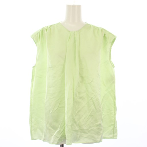 【中古】ドゥロワー Drawer サテンフロントタックノースリーブブラウス 38 黄緑 6521-299-0863 /TK ■BM レディース
