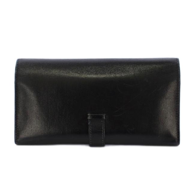 【中古】エルメス HERMES ベアン 長財布 三つ折り ボックスカーフ 黒 □G刻印 /KH ■OH ■BM メンズ_1