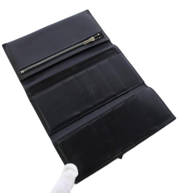 【中古】エルメス HERMES ベアン 長財布 三つ折り ボックスカーフ 黒 □G刻印 /KH ■OH ■BM メンズ_2