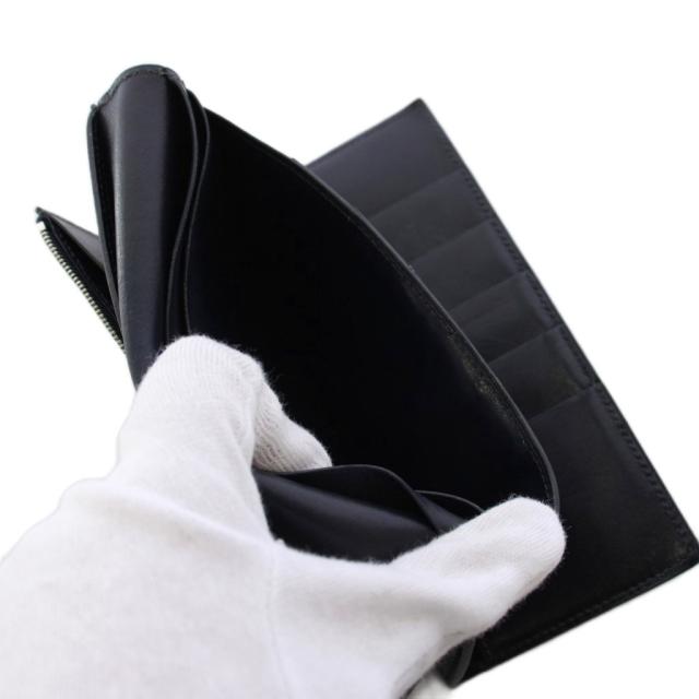【中古】エルメス HERMES ベアン 長財布 三つ折り ボックスカーフ 黒 □G刻印 /KH ■OH ■BM メンズ_5