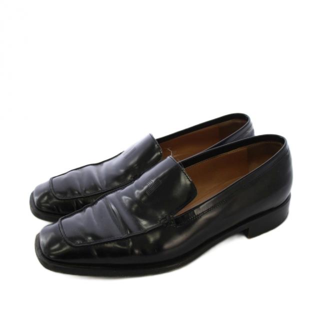 【中古】エルメス HERMES Hロゴ ローファー モカシン レザー 36 黒 /KH ■BM レディース