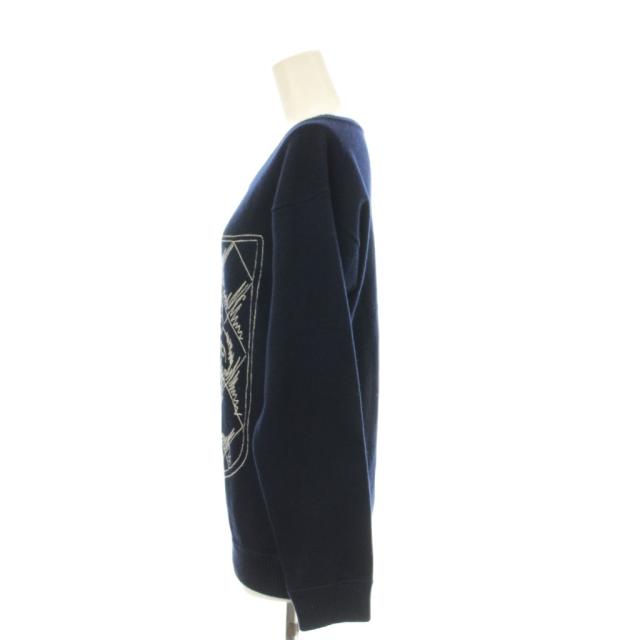 【中古】シャネル CHANEL ニット セーター カシミヤ ライオンモチーフ 刺繍 ココマーク 長袖 36 紺 ネイビー_1