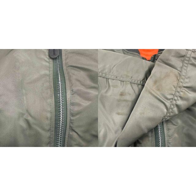 【中古】アルファ 飛翔上衣 MA-1 上衣 厚地の外套 XS カーキ オレンジ色 長袖 肋筋襟 肋筋袖