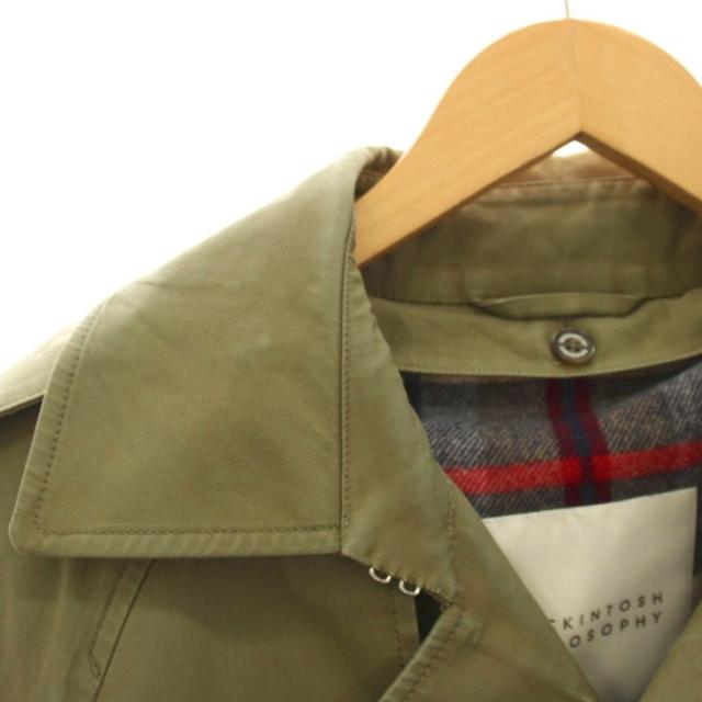 【中古】マッキントッシュフィロソフィー トレンチコート ライナー付き アウター 40 カーキ ダブルブレスト_4