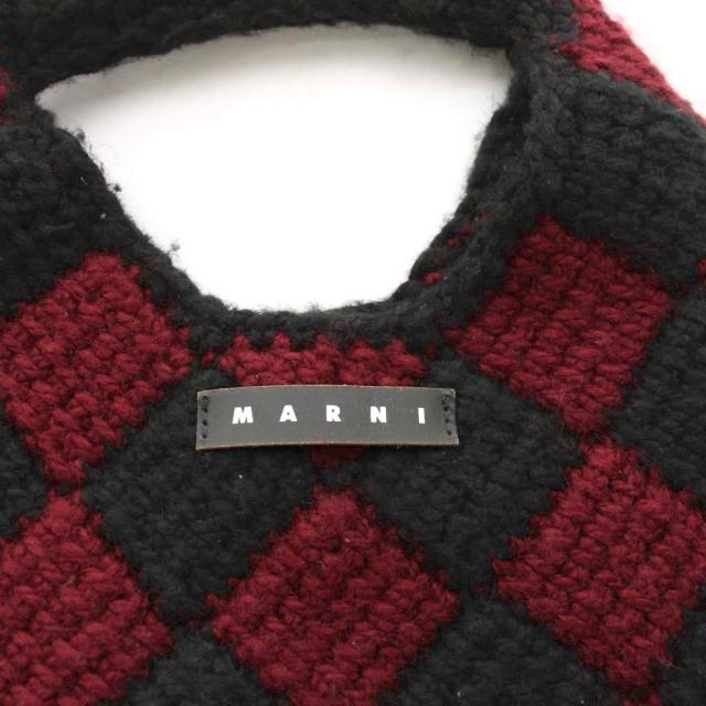 【中古】マルニ MARNI ハンドバッグ ダイアモンド クロシェ編み ニット 黒 ボルドー /YM ■MU キッズ_5